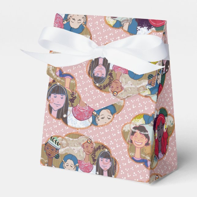 Ballotins Happy Illustrated Gift Favor Box (Verso)