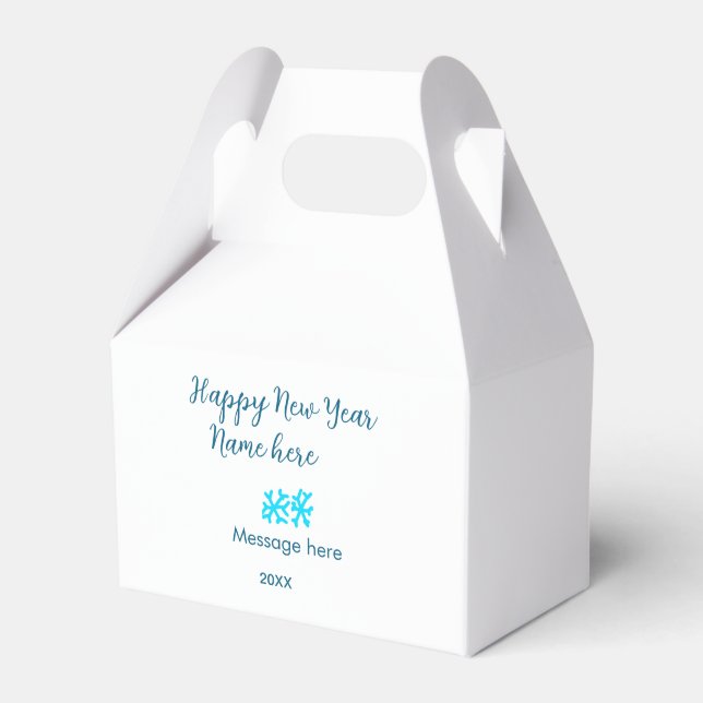 Ballotins Happy New Year blue snowflakes modern rusticsimple (Verso)