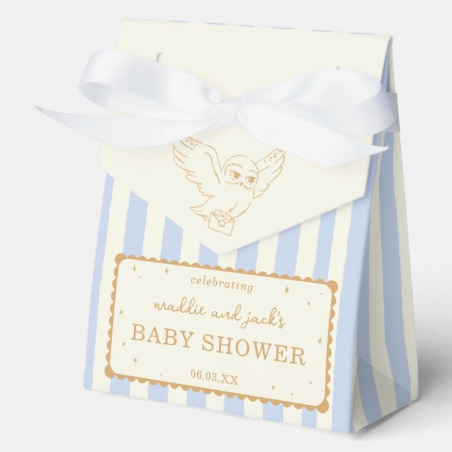 Ballotins Harry Potter Hedwig Blue Stripe Baby Shower (Recto)