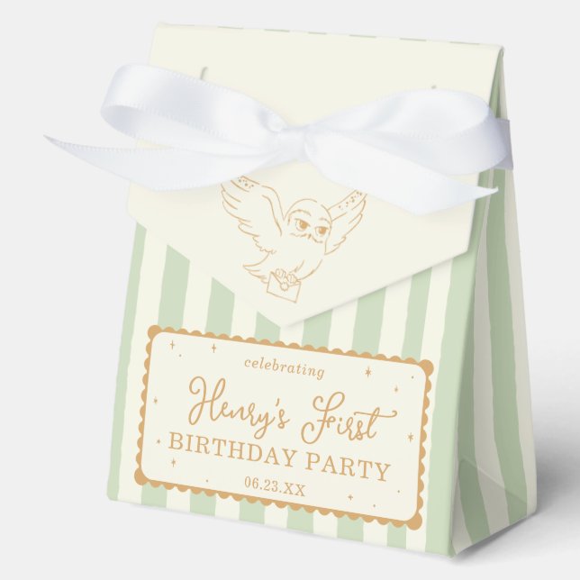 Ballotins Harry Potter Hedwig Green Stripe Baby Shower (Recto)