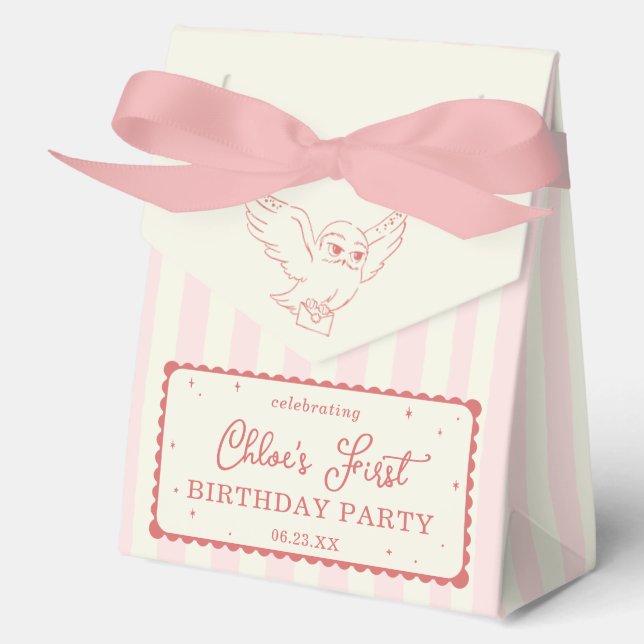 Ballotins Harry Potter Hedwig Rayure Rose Baby Shower (Recto)