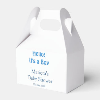 Ballotins Hello ITS A BOY BABY SHOWER BLUE NAME DATE SIMPLE
