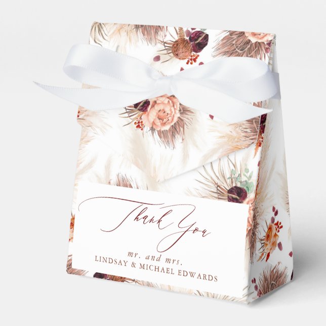 Ballotins Herbe des Pampas Fleurs Terre Cuite Tropicale  (Verso)