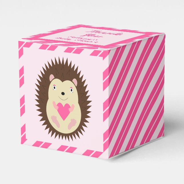 Ballotins Hérisson Bébé Fille Rose Personnalisé (Verso)