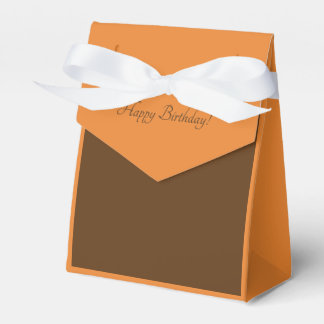 Ballotins heureux anniversaire orange et boîte brune