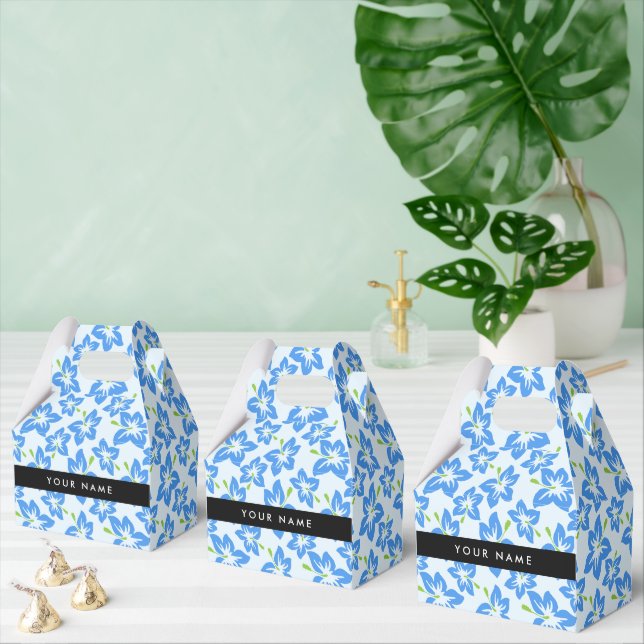 Ballotins Hibiscus Bleu, Fleurs Bleues, Votre Nom (Multiple)