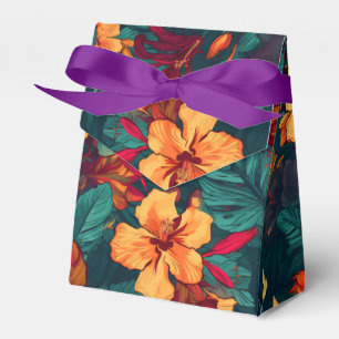 Ballotins Hibiscus coloré, Jaune Orange Vert Floral