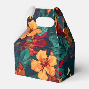 Ballotins Hibiscus coloré, Jaune Orange Vert Floral