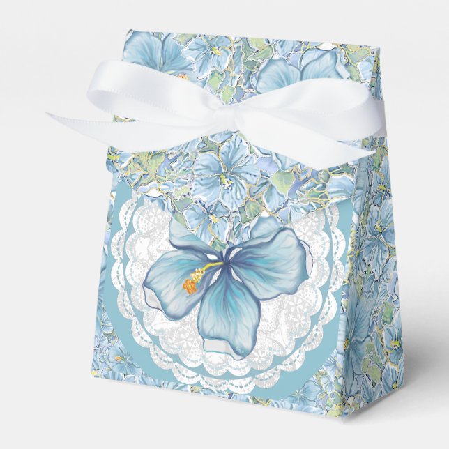 Ballotins Hibiscus & dentelle TURQUOISE (Verso)