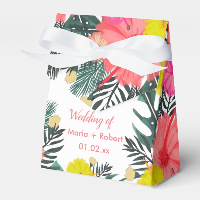 Ballotins Hibiscus Hawaii Tropical Main Tirée Bright Mariage (Verso)