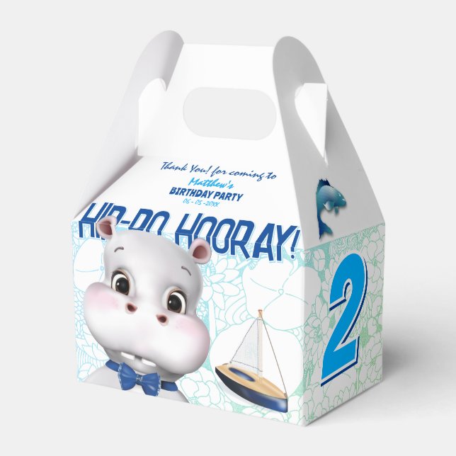 Ballotins Hippo Blue Fish Boy Anniversaire (Verso)