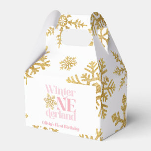 Ballotins Hiver Onederland flocon de neige rose 1er annivers