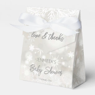 Ballotins Hiver teintes pastel neige baby shower merci