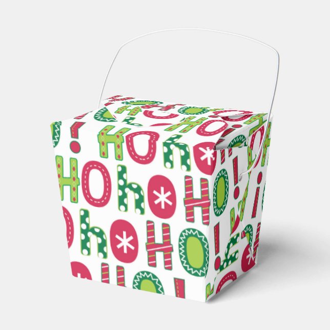 Ballotins Ho Ho Ho Christmas Fun Modern Rouge Vert Motif (Verso)