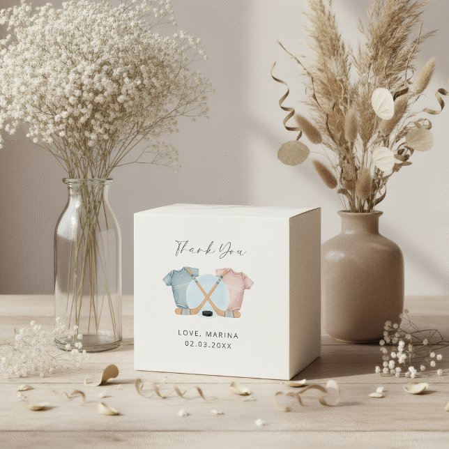 Ballotins Hockey baby shower, ice hockey gender reveal, (hockey gender reveal favor box)