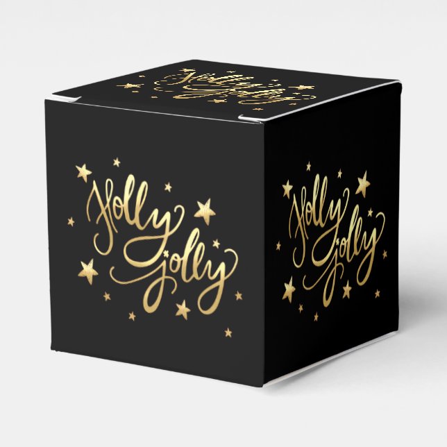 Ballotins Holly Jolly | Élégant script de faux or (Verso)