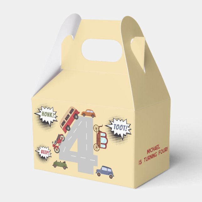 Ballotins Honneur bip toot véhicules rétro avant anniversair (Verso)