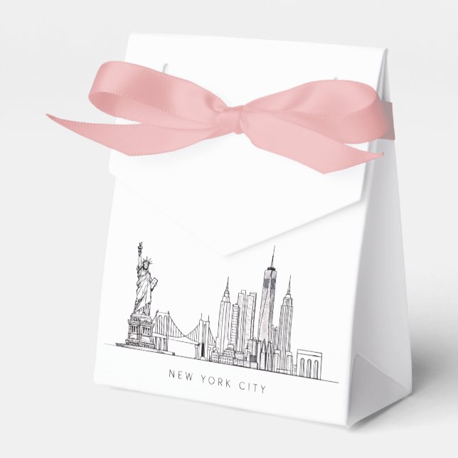 Ballotins Horizon de New York minimaliste en ligne art (Verso)