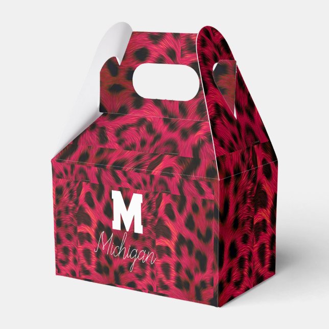 Ballotins Hot Pink Leopard Print Faux  (Verso)