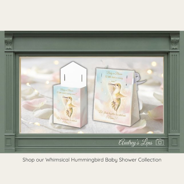 Ballotins Hummingbird Baby Shower Favor Box | Nature Theme (Créateur téléchargé)