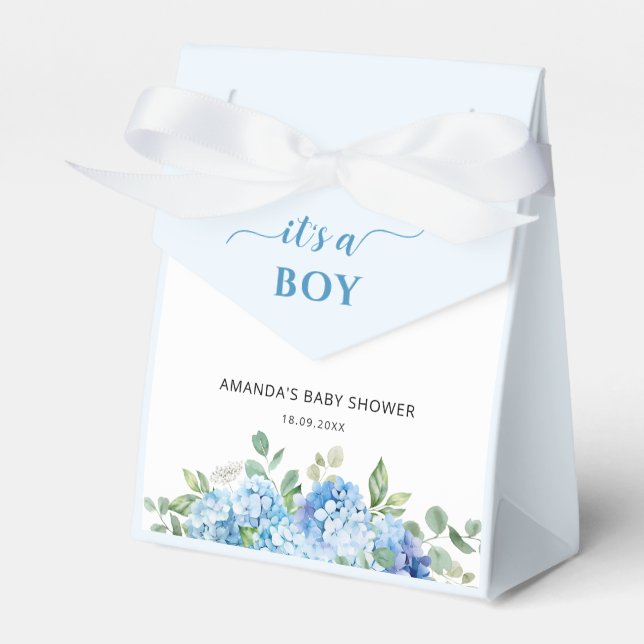 Ballotins Hydrangea Bleu C'est un Garçon Baby Shower (Verso)