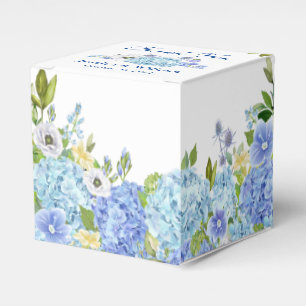 Ballotins Hydrangeas Bleus  Feuillage  Cadeau Floral Mariage