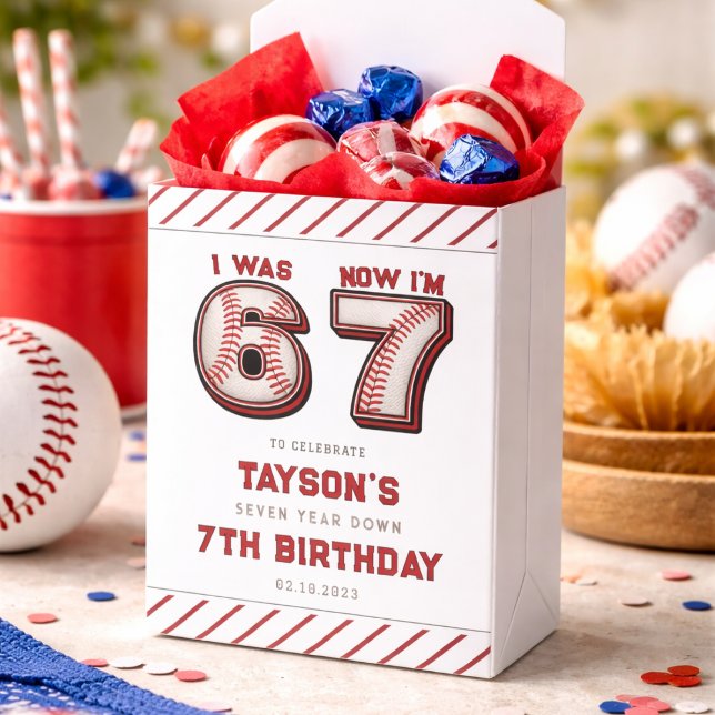 Ballotins I Was 6, Now I’m 7 – Baseball 7th Birthday (I Was 6, Now I’m 7 – Baseball 7th Birthday Favor Boxes
)