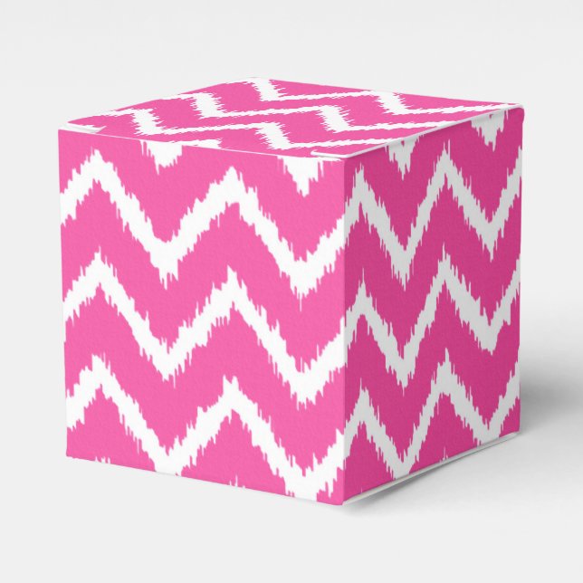 Ballotins Ikat Chevrons - Rose fuchsia profond et blanc (Verso)