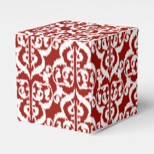 Ballotins Ikat damas mauresque - rouge foncé et blanc