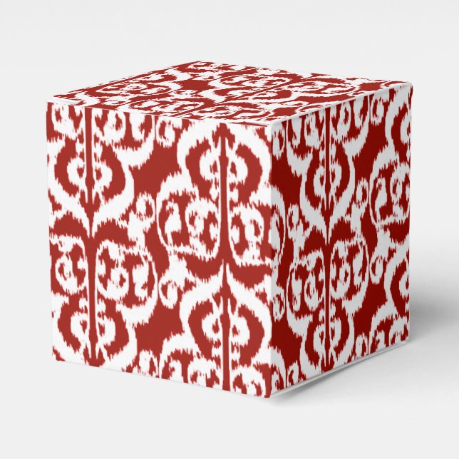 Ballotins Ikat damas mauresque - rouge foncé et blanc (Verso)