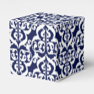 Ballotins Ikat Damassé Mauresque - indigo et blanc