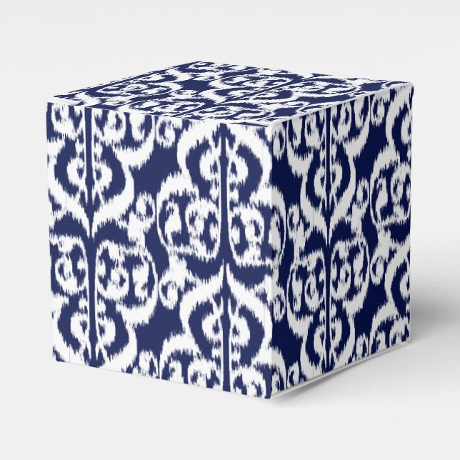Ballotins Ikat Damassé Mauresque - indigo et blanc (Verso)