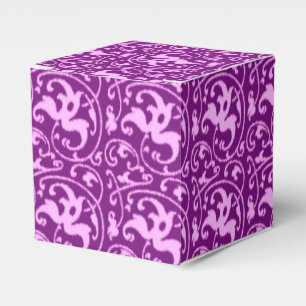 Ballotins Ikat floral damassé - Orchidée et pourpre