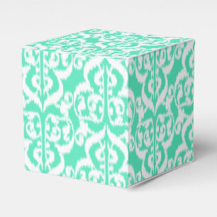 Ballotins Ikat Moorish Damask - aqua et blanc