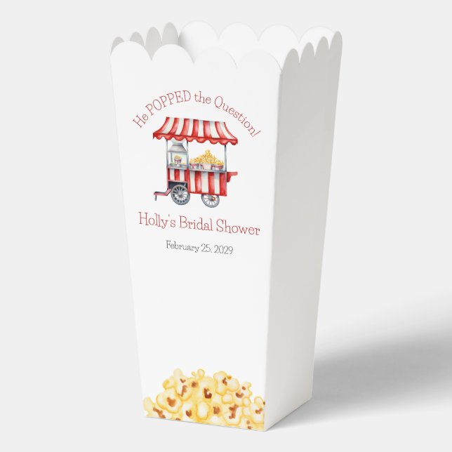 Ballotins Il a posé la question ! Baby Shower Popcorn (Recto)