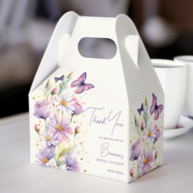 Ballotins Il me donne des papillons nuptiaux merci (He gives me butterflies bridal shower thank you favor box personalized favors enchanted garden theme)