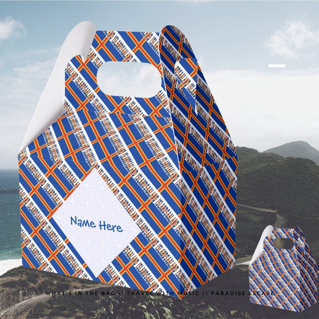 Ballotins Îles Aaland Ålander Drapeau Carrelé bleu personnel (Créateur téléchargé)