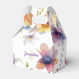 Ballotins Illustration de fleur sauvage colorée avec monogra