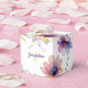 Ballotins Illustration de fleur sauvage colorée monogramme