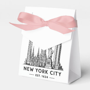 Ballotins Illustration de la skyline de NYC avec la Statue d