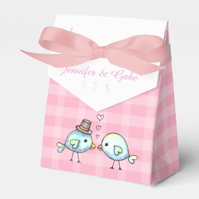 Ballotins Illustration de petits oiseaux d'amour sur carreau (Verso)