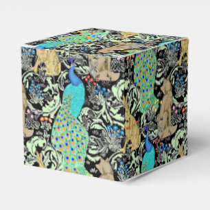Ballotins Impression de paon Art nouveau, turquoise et neutr