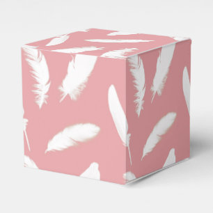 Ballotins Impression de plume blanche sur rose coquillage