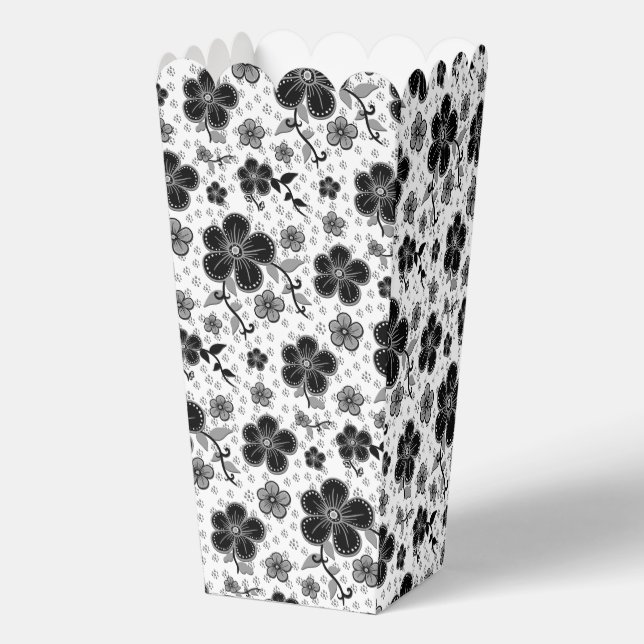 Ballotins Impression florale noire et blanche (Verso)