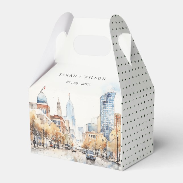 Ballotins Indianapolis, Indiana Watercolor Landscape Wedding (Verso)