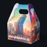 Ballotins Indianapolis Skyline Art Abstrait<br><div class="desc">Ajoutez une touche moderne à votre événement avec cette boîte de faveur présentant une œuvre d'art abstraite de l'horizon d'Indianapolis. Parfait pour les mariages,  les fêtes ou les cadeaux d'entreprise.</div>