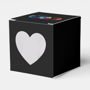 Ballotins Infini vibrant avec papillon arc-en-ciel sur fond