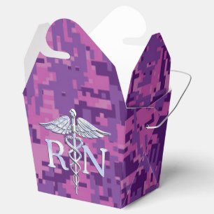 Ballotins Infirmière inscrite RN Silver Caduceus sur Camo Ro