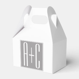 Ballotins Initiales de couple modifiables   Blanc et gris