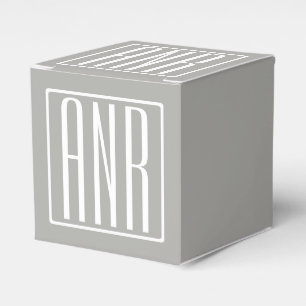 Ballotins Initiales Monogramme Blanc Sur Gris Clair